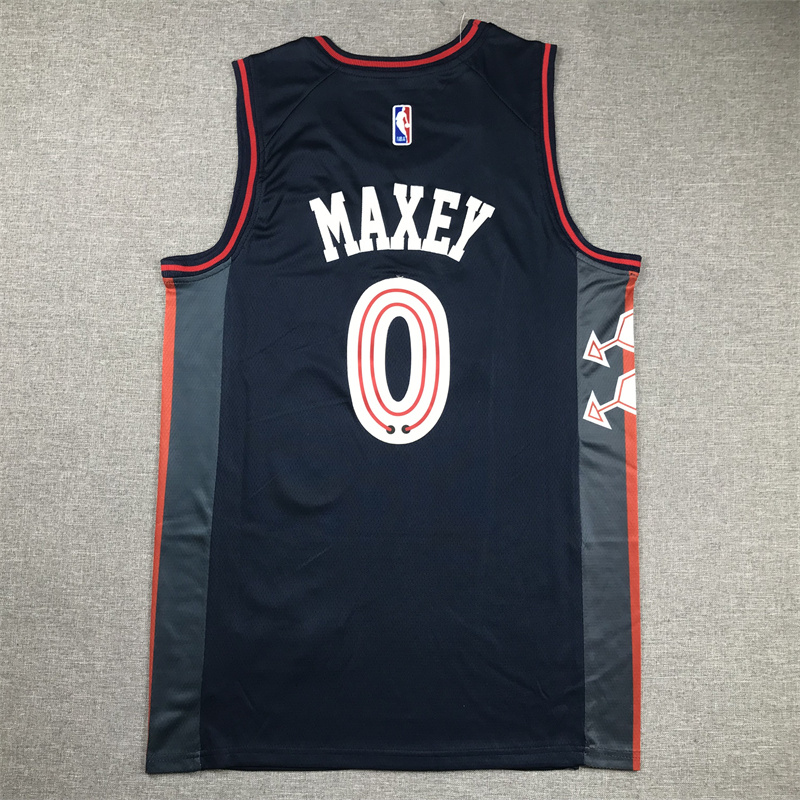 Men Philadelphia 76ers #0 Maxey Black Nike City Edition 2025 NBA Jersey